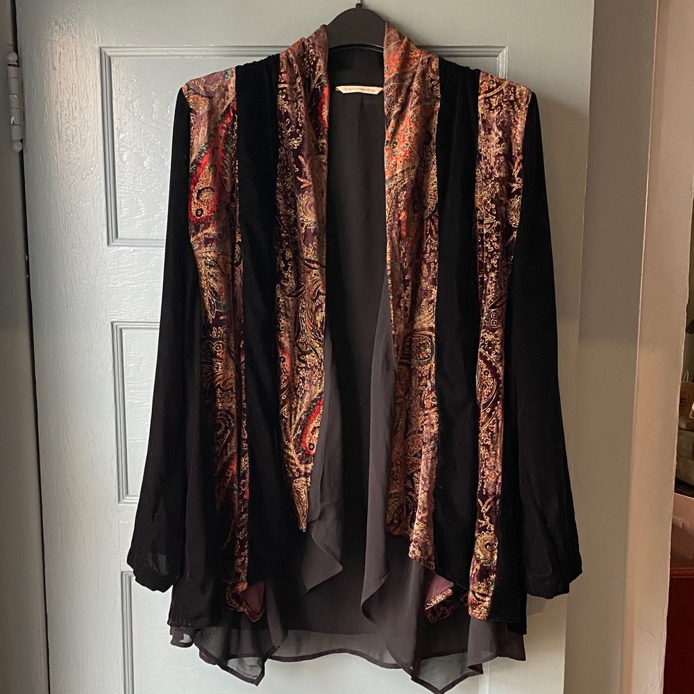 Soft Surroundings Black and Multicolor Women's Cardigan